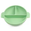 Cuenco de silicona dividido para bebe verde con asas, plato con ventosa para ninos. - Tapa de silicona / Y3