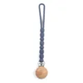 Grey Silicone Pacifier Clip Teething Chain with Wooden Bead for Newborn Baby Toy - Y10