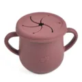 Silicone baby snack cup with dual handles and leak-proof lid, toddler portable training cup. - Y16 Snack Cup