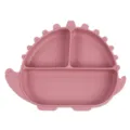 Plato dividido de dinosaurio para bebe de silicona vajilla de alimentacion rosa nino - Plato / Rosa
