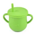 Green baby silicone training cup with double handles leakproof straw cup for toddlers kids. - Y7 Sippy Cup