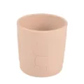 Taza de aprendizaje de silicona para bebe con bonito diseno de ardilla, vaso rosa sin tapa - Y15