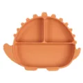 Plato dividido para bebé con forma de dinosaurio vajilla de alimentación infantil - Plato / Naranja Cálido