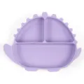 Plato dividido de dinosaurio de silicona morada para niños vajilla de alimentación - Plato / Púrpura