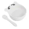 Ensemble bol à ventouse et cuillère en silicone pour bébé, design panda blanc mignon. - Bol ours et cuillère en silicone pur Y23