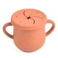 Silicone baby snack cup with dual handles and spill proof lid for toddlers and travel. - Y27 Snack Cups