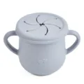 Silicone Baby Snack Cup with Dual Handles Grey Infant Spill Proof Food Containers - Y18 Snack Cups