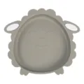 Grey silicone baby suction plate, cute sheep shape design, toddler feeding dish variant. - Y22 Sheep Dinner Plate