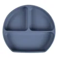 Silicone baby suction plate with three compartments toddlers feeding dinnerware blue color - Y10
