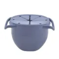 Portable silicone baby snack cup with handles, blue variant for travel and feeding. - Blue Gray