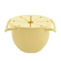 Silicone Collapsible Snack Cup Yellow Baby Toddler Travel Food Container With Handles - Light Yellow
