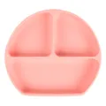 Pink silicone baby suction plate toddler partitioned feeding dish safe training tableware - Y12
