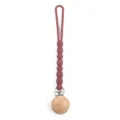 Silicone pacifier clip for newborn baby teething toy soothing anti-drop chain wooden holder - Y16