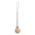 Silicone Pacifier Clip Teether Chain for Newborn Baby Anti-Drop Toy with Wooden Bead - Y23