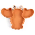 Assiette repas bebe en silicone orange motif crabe homard ventouse vaisselle enfant mignonne - Assiette / Orange