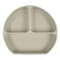 Silicone baby suction divided plate toddler feeding bowl beige safe tableware - Y20