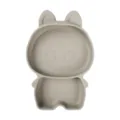 Niedlicher Silikon Baby Saugteller Cartoon Monster geteilter Kleinkind Teller grau - Y20 Speiseteller