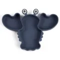 Assiette bebe compartimentee homard en silicone bleu fonce, vaisselle enfant mignonne. - Assiette / Bleu Foncé