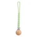 Light green silicone pacifier clip and teether toy chain for newborn baby daily use. - Y3