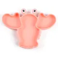 Assiette ventouse silicone rose bébé, bol repas enfant motif crabe vaisselle mignonne. - Assiette / Rose