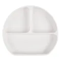 Baby silicone divided plate for toddlers feeding, safe suction dinner dish in light color. - Y23