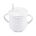 White silicone baby sippy cup with handles, straw and lid. Toddler training cup variant. - Y1 Sippy Cup