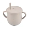 Silicone Baby Sippy Cup with Dual Handles Toddler Training Cup Grey Color Variant - Y20 Straw Cup