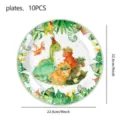 Dinosaurus papieren borden voor kinder verjaardag feestartikelen, leuke jungle set 10st. - 9 Inch Bord / 10 Stuks Verpakking