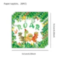Groene dinosaurussen papieren servetten voor kinder verjaardag feest tafeldecoratie 20st - Servetten / 20 Stuks