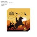 Western Cowboy Motiv Papierservietten 17x17cm 20Stk Party Tischdeko Zubehör Artikel - 20-Teilige Cowboy Servietten