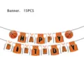 Detalle de pancarta de fiesta de cumpleaños temática de baloncesto para niños. - Banderín