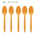 Orangene Plastiklöffel 10er Set, langlebiges Geschirr 16,1x3cm für Party Dekoration. - Orange Löffel (10 Stk.)