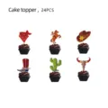 Western Cowboy Muffin-Topper 24 Stueck fuer Kindergebuertstag Party Dekoration Torte. - 24-Teilige Kleine Cupcake-Stecker