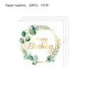 Eucalyptus verjaardag papieren servetten 20st 17cm groene bloemige feest serviesgoed - Eucalyptusblad Print / Verpakking van 20