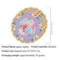Frühling Blumen Tee Party Papierservietten, lila Wellendesign, 20 Stück pro Packung 33cm - Lila Gezackte Papierrette