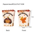 Thanksgiving popcorn boxes 6pcs autumn turkey maple leaf treat boxes for party supplies - Popcorn Boxes / Set of 6