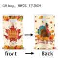 Thanksgiving gift bags with turkey and maple leaf print, 17x25cm party supplies, 10pcs. - Gift Bag / 10 Pieces Pack