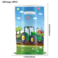 Boerderij tractor thema plastic cadeauzakjes feestbenodigdheden 10st 25x17cm decor - Tractor Cadeautassen 10 Stuks