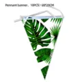 Tropical palm leaf pennant banner party decoration hanging flag 10pcs 20x29cm summer beach - Pennant Banner - Hawaiian Leaf / 10 Pieces/Pack (20*29cm)