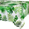 Tropical palm leaf waterproof tablecloth, perfect summer Hawaiian party table cover decoration. - Hawaiian Leaves Style / 1 Piece (137*274CM)