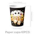 Casino Motiv Pappbecher Party Zubehör Poker Würfel Slot Maschine Design 10 Stück Set - Pappbecher (Casino-Poker-Thema) / 10er Pack