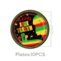 Juneteenth theme paper plates 7 inch black celebration tableware set 10pcs party supplies - 7 Inch Plate / 10 Pieces Pack