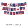 USA 250. Jubiläum Banner 24 Stk Rot Weiß Blau Unabhängigkeitstag Party Hängende Flagge - Banner 24 Stück