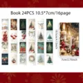 Weihnachts Mini Notizbuch Set 24Stk 10.5x7cm 16 Seiten süßes Feiertag Taschen Notizheft. - Stil B Heftbindung / 24 Blöcke/Packung
