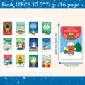 Weihnachten Mini Notizbuch Set 12 Stk. Taschenblock süßes Tagebuch Schüler Schreibwaren - 12er Pack / 10.5x7cm (16 Seiten)