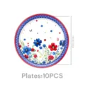 Patriotische Blumen Pappteller zum 4. Juli, 18 cm runde Einweg Teller für Party Dekor. - 7 Zoll Teller
