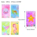 Set de 10 cuadernos espiral sirena océano 10x6cm libreta pequeña kawaii para estudiantes - Decoración de Escama de Pez (10 piezas) / 10x6cm (24 Páginas)