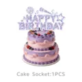 Lila Disco Geburtstag Torte Topper mit Mikrofon Design, ideal für Party Dekoration. - Großer Tortenaufsatz