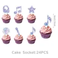 24Stk Musik Thema Cupcake Topper Disco Kugel Note Stern Mikrofon Party Kuchen Deko - Cupcake-Topper