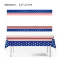 Amerikanische Flagge Einweg Tischdecke 137x274cm patriotische Party Tischdeko neu - Blaue Unabhängigkeitstag Tischdecke 1P 137x274